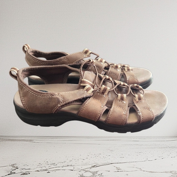 Dr. Scholl's Natual Spot Tan Strappy Sandals Size 7 1/2 - Picture 2 of 8